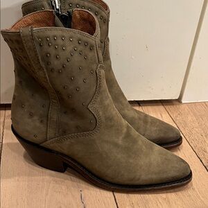 Lucchese Olive Studded Ankle Boots